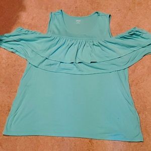 A.N.A. off the shoulder teal shirt